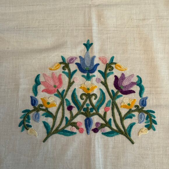 Vintage Kashubian Hand Embroidered Floral Table Runner and 6 Cloth Napkins - Picture 3 of 8